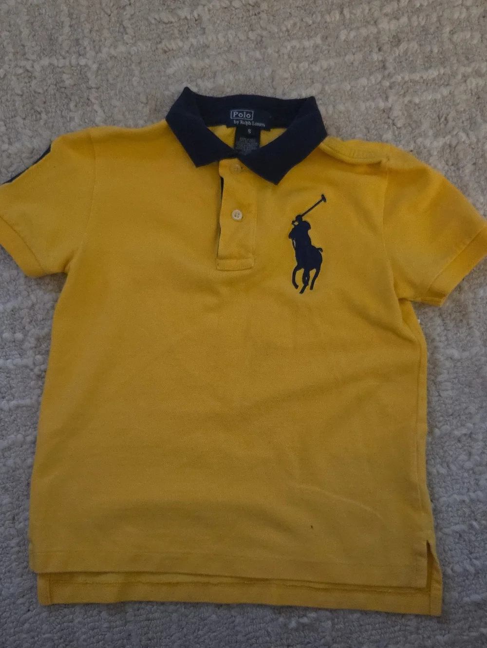 Polo Ralph Lauren Boys Yellow Big Pony Mesh Polo Shirt